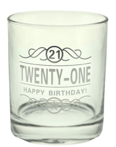 Gift: 21st Birthday Scotch Glass – Giftware & Engravers