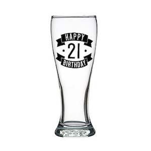 Happy 21 Birthday Tall Glass (425ml) – Giftware & Engravers