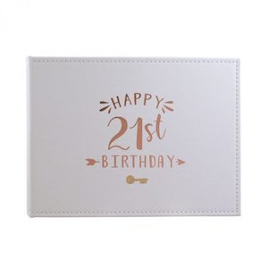 Happy 21st Birthday Guest Book (White) – Giftware & Engravers