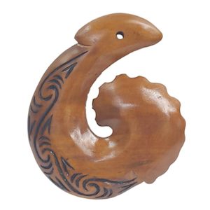 Carved Mahogany Hei Matau (Hanging) – Giftware & Engravers