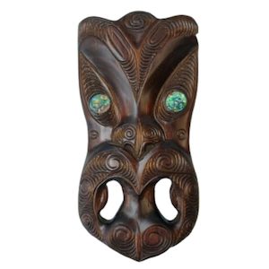 Carved NZ Pine Koruru Mask – Giftware & Engravers