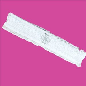 Wedding Garter: White with Diamante Heart Flower – Giftware & Engravers