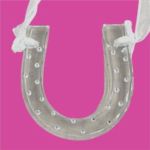 Wedding Horseshoe: Acrylic Charm with Diamantes – Giftware & Engravers