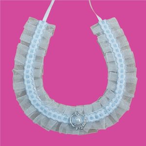 Wedding Horseshoe: White & Blue with Heart & Pearl – Giftware & Engravers