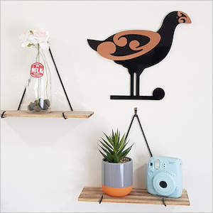 Gift: 2Tone Metal Wall Art: Moko Pukeko – Giftware & Engravers