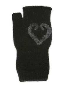 Possum & Merino Aroha Fingerless Mittens: Black/Charcoal – Giftware & Engravers