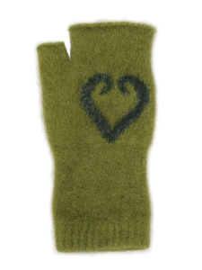 Possum & Merino Aroha Fingerless Mittens: Olive/Charcoal – Giftware & Engravers