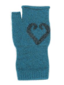 Possum & Merino Aroha Fingerless Mittens: Teal/Charcoal – Giftware & Engravers