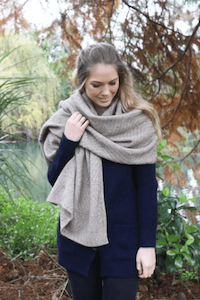 Possum & Merino Chevron Wrap: Natural – Giftware & Engravers