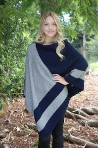 Possum & Merino Cosset Poncho: Midnight/Silver – Giftware & Engravers