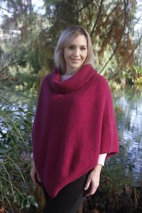 Possum & Merino Cowl Neck Poncho: Fuchsia – Giftware & Engravers