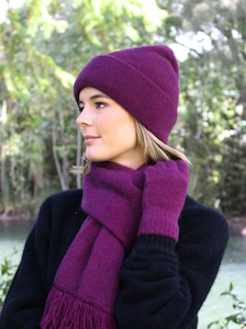 Possum & Merino Double Thickness Beanie: Berry – Giftware & Engravers