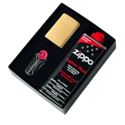 Zippo Lighter: Gift Set (Brushed Brass) – Giftware & Engravers