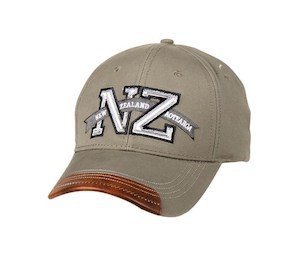 Adults Cap: NZ Aotearoa with Leather Brim – Giftware & Engravers