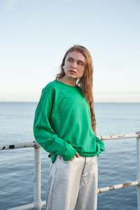 Womenswear: Raw Edge Sweater - Green