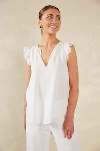 Womenswear: Florence Frill Tank - Bianco