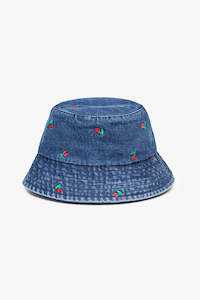 Cherry Denim Bucket Hat