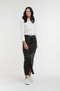 Womenswear: Diva Leather look Skirt - Black