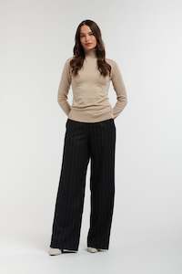 Celine Wide Stripe Pant - Navy