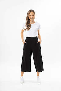 Womenswear: Essential Wide Leg Crop Pant - Black