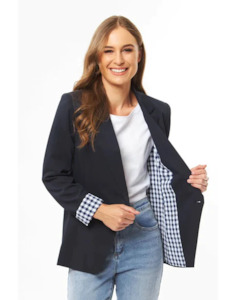 Womenswear: Georgie Blazer - Navy Gingham