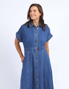 Aimee Denim Dress - Mid Blue Wash