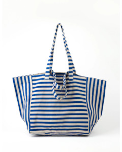 Womenswear: Shopper Bag - Blue & White Stripe