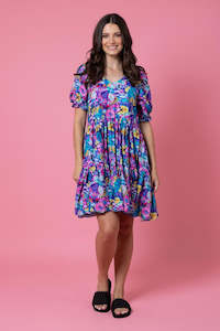 Veronica Dress - Purple Floral