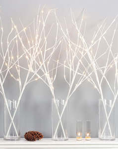 Faux Light Branches - Set of 6 - White