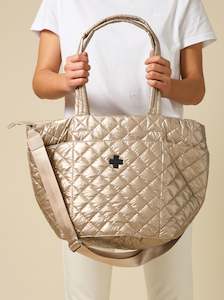 Womenswear: Quilted Tote Bag - Champagne