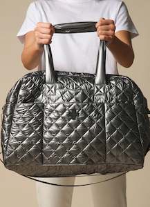 Womenswear: Quilted Overnight Bag - Gunmetal