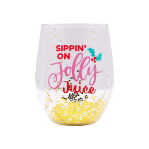 Christmas Jolly Stemless Glass