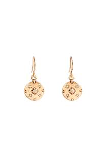 Womenswear: 1018 - 1212 Earring Astro Gold w Coin Crystal