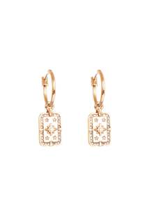 1018-1211 Earring Astro Gold Rectangle