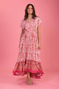 Alvin Maxi Dress - Pink Boho