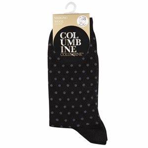 Merino Spot Crew Sock - Black/Grey