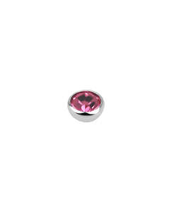 Clothing: 16g - Light Pink- 3mm Gem - Half Ball End