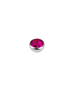 16g - Dark Pink- 3mm Gem - Half Ball End