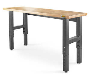 Unclassified: 6' (182.9 cm) Wide Adjustable Height Hardwood Workbench