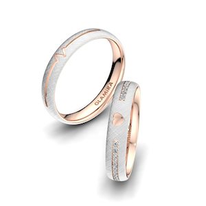 0.156 Carat 9k White / Rose Gold Zirconia Couple's Ring Passionate Waiting 4 mm GLAMIRA NZ