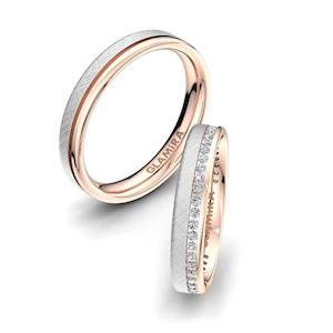 0.46 Carat 9k White / Rose Gold Zirconia Wedding Ring Sense Muse 4 mm GLAMIRA NZ