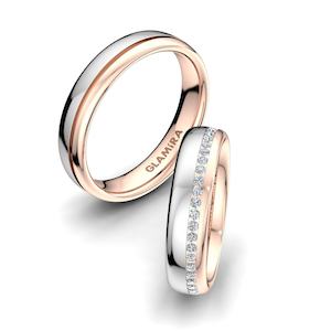 0.46 Carat 9k White / Rose Gold Diamond Wedding Ring Sense Muse 5 mm GLAMIRA NZ