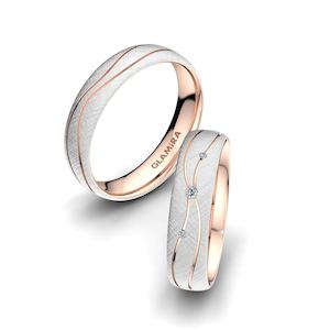 0.036 Carat 9k White / Rose Gold Zirconia Wedding Ring Universe Adore 5 mm GLAMIRA NZ