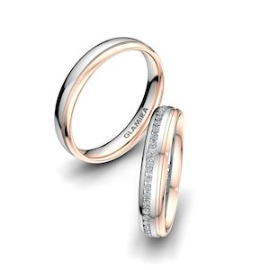 Jewellery: 0.38 Carat 9k White / Rose Gold Zirconia Wedding Ring Glorious Touch 4 mm GLAMIRA NZ