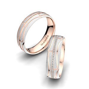 0.448 Carat 14k White / Rose Gold Zirconia Wedding Ring Romantic Feeling 6 mm GLAMIRA NZ