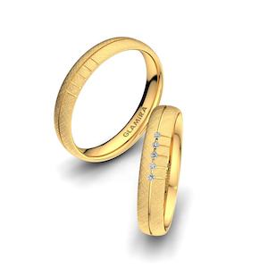 Jewellery: 0.03 Carat 9k Yellow Gold Zirconia Wedding Ring Pure Valentine 4 mm GLAMIRA NZ