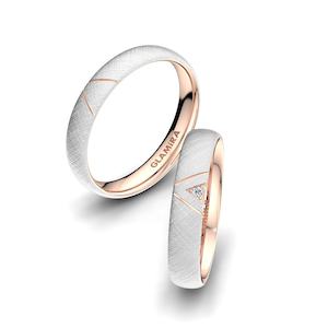 0.01 Carat 9k White / Rose Gold Zirconia Wedding Ring Unique Paradise 4 mm GLAMIRA NZ