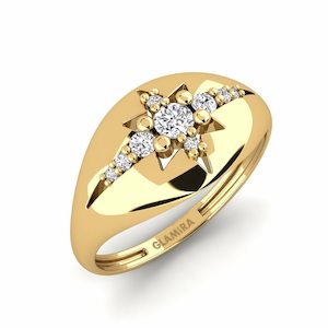 0.1 Carat Round cut 14k Yellow Gold Diamond GLAMIRA Ring Rasalgethi GLAMIRA NZ