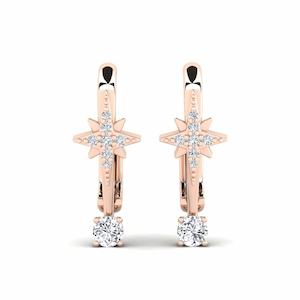 0.2 Carat Round cut 14k Rose Gold Lab Grown Diamond Women's Earring Crater GLAMIRA NZ