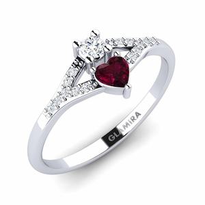 0.15 Carat Heart cut 9k White Gold Rhodolite Garnet GLAMIRA Ring Hrundl GLAMIRA NZ